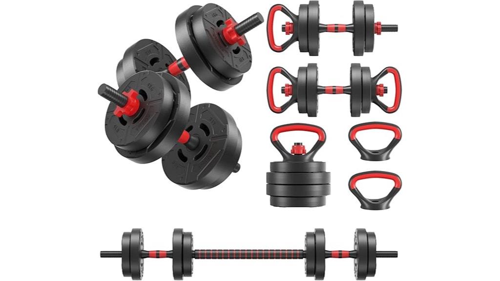 adjustable dumbbell kettlebell set