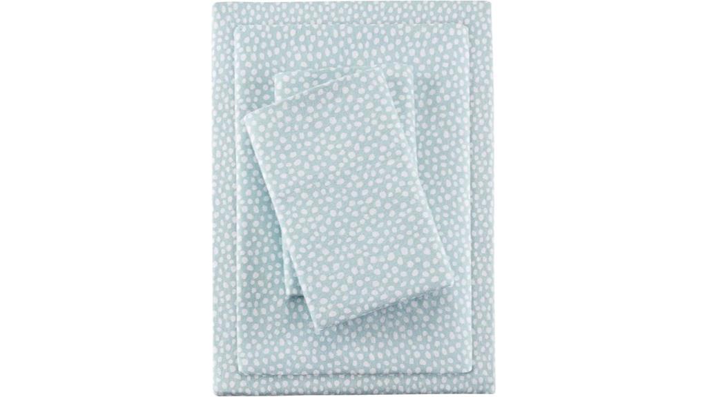 aqua dots flannel bedding