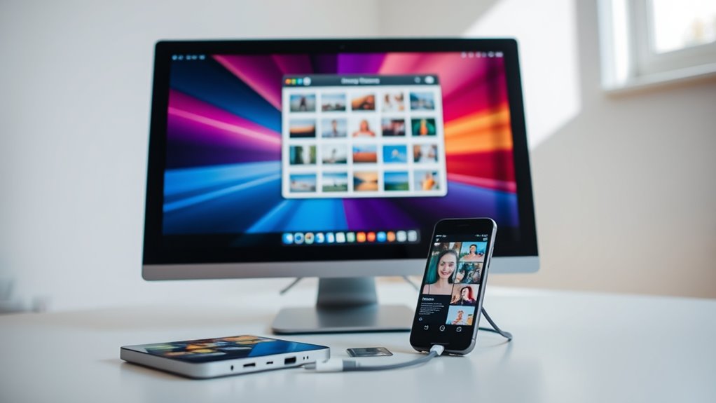 built in software simplifies photo import