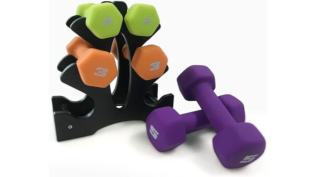 colorful neoprene dumbbells available