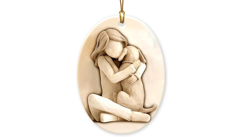 dog mom 3d ceramic ornament