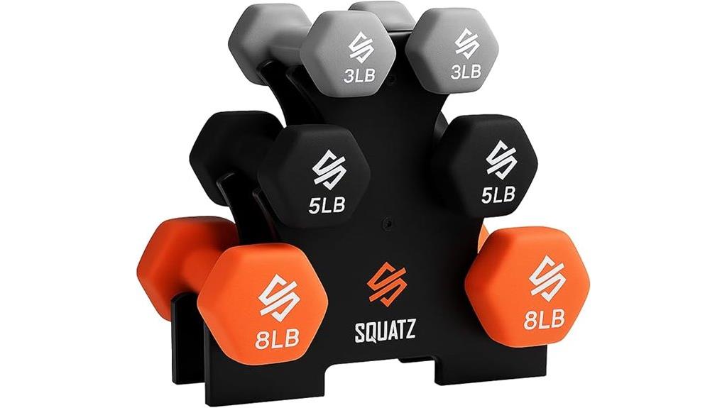 dumbbell set with stand