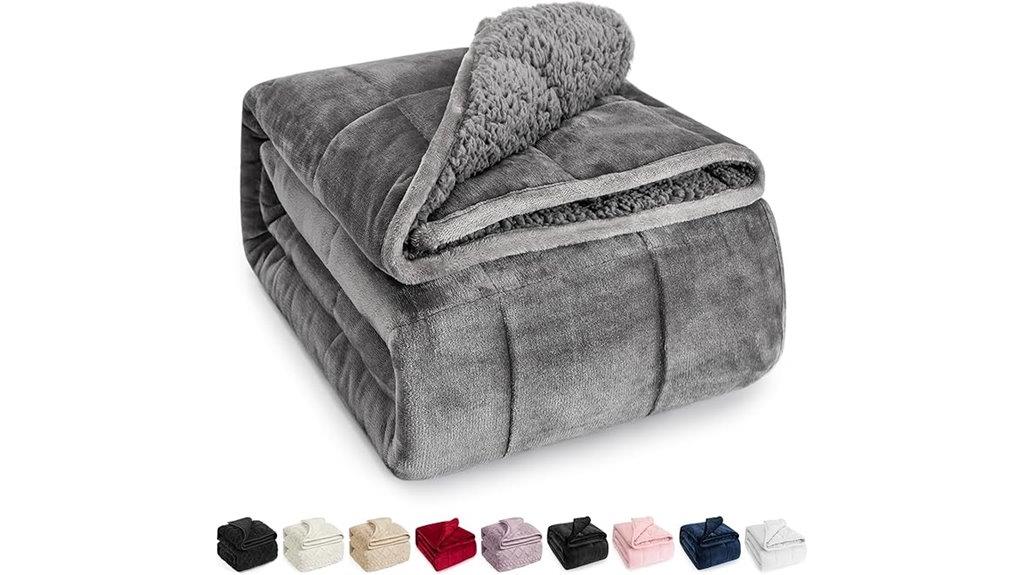 gray sherpa fleece blanket
