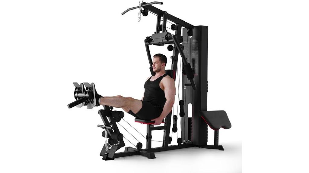 home gym with 150 pound weight