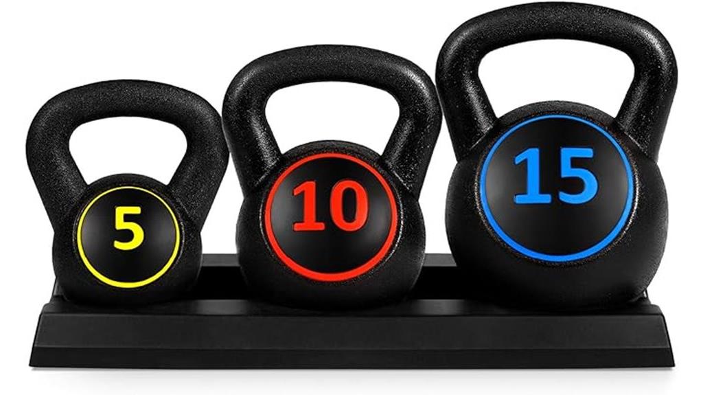 kettlebell set with rack