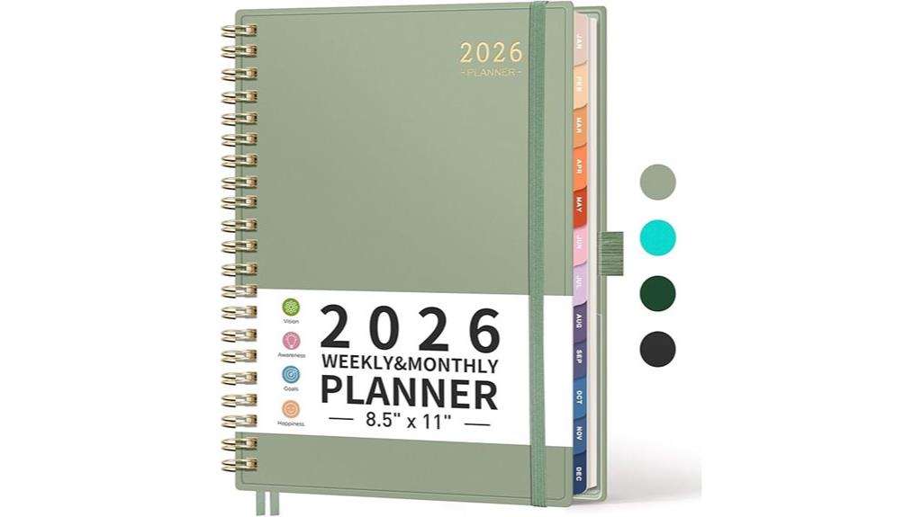 large spiral year planner