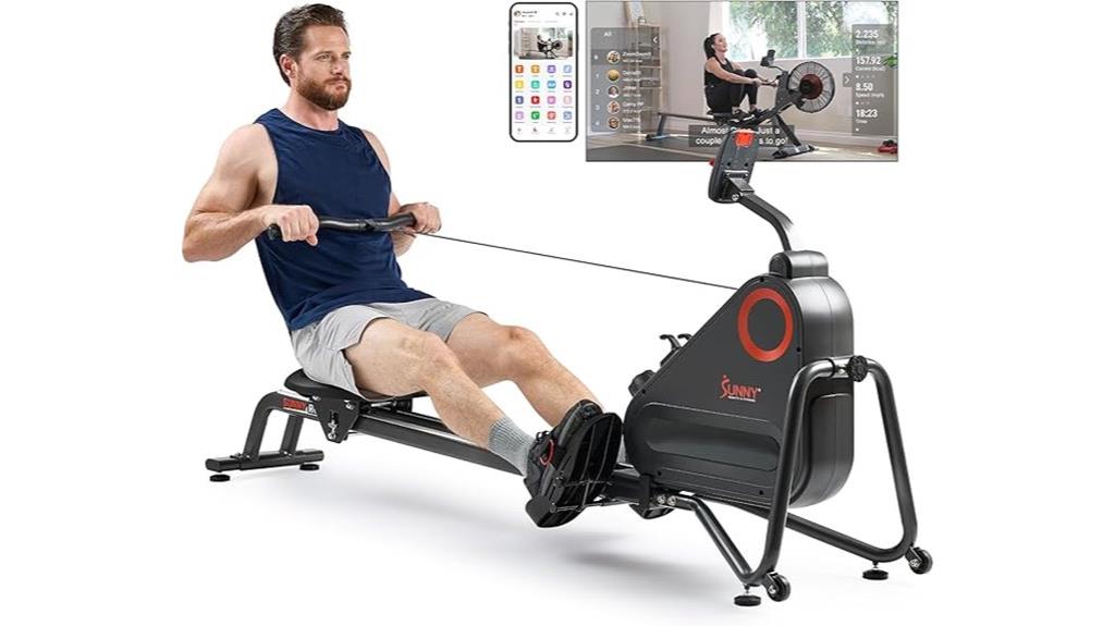 magnetic rowing exercise machine