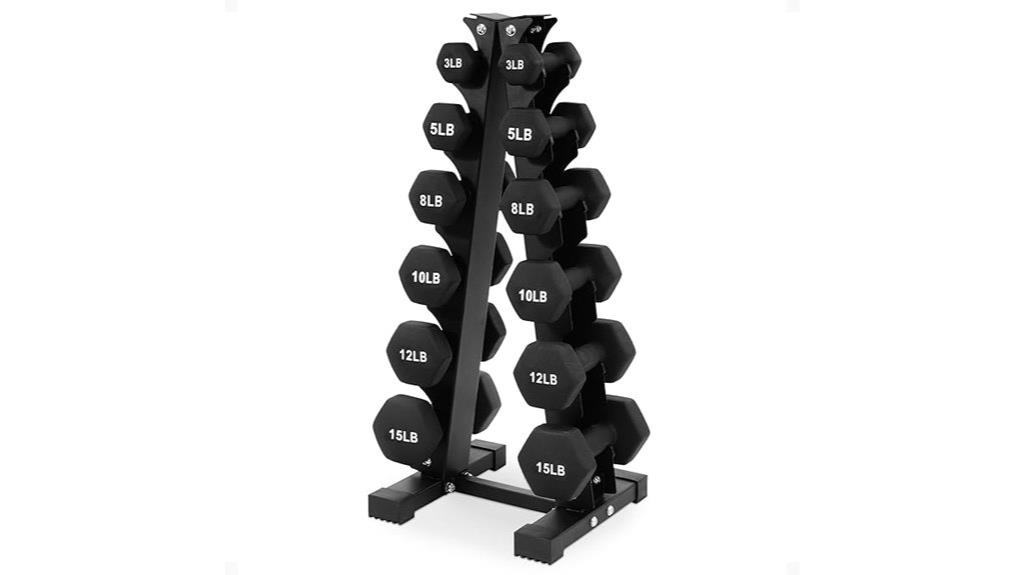 neoprene dumbbell set stand