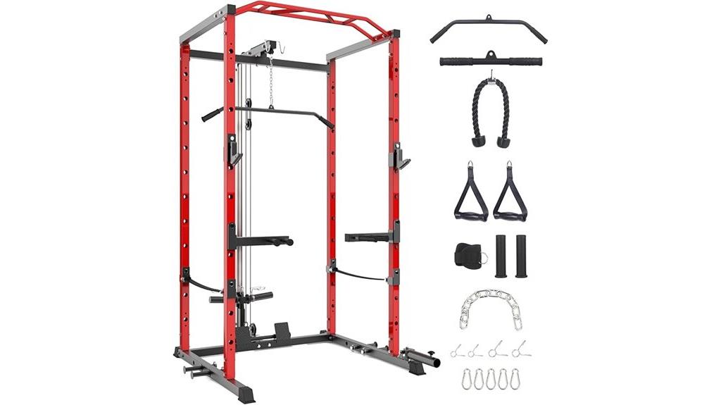 power cage with lat pulldown