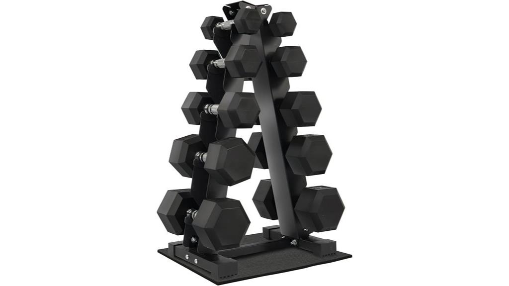 rubber coated dumbbell set