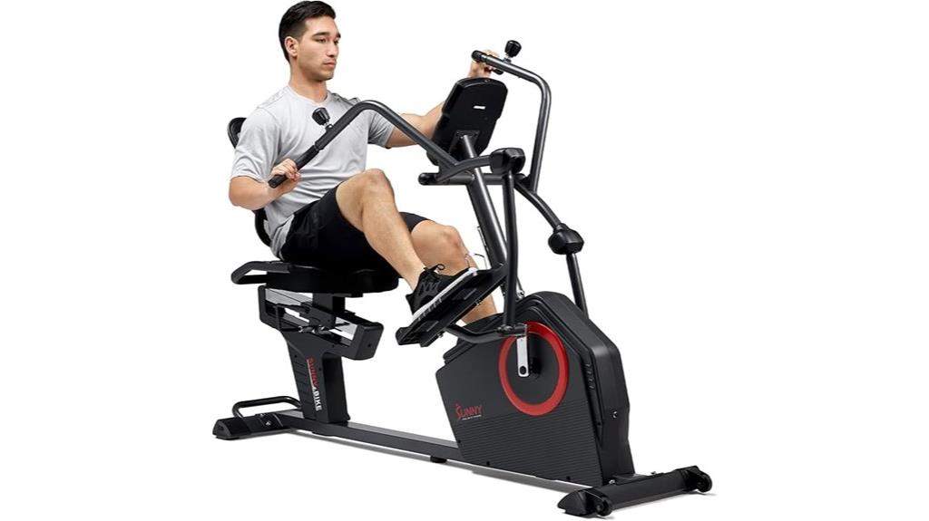 sunny recumbent elliptical with arm exercisers