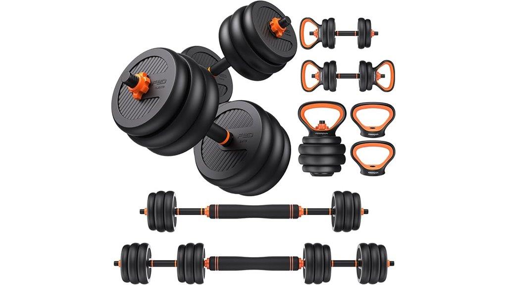 versatile 5 in 1 dumbbell set