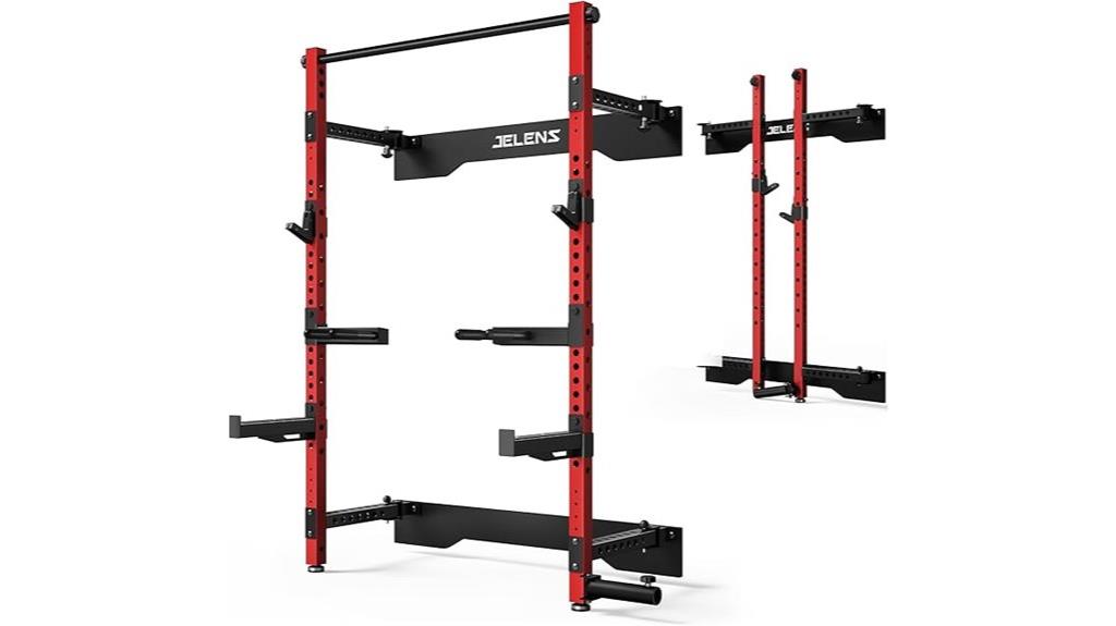 wall mounted folding power rack