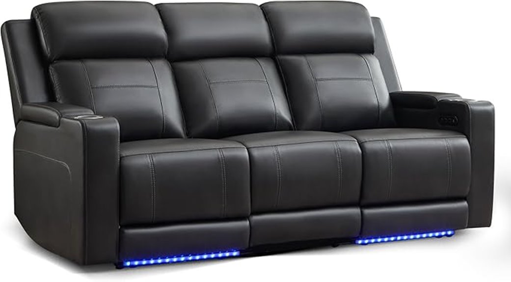 adjustable power reclining sofa