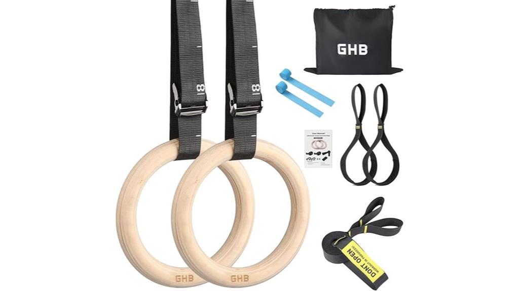 adjustable wooden gym rings