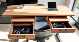 clutter free adjustable desk