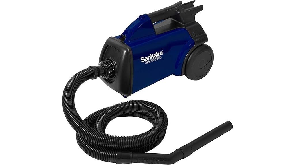 compact blue canister vacuum
