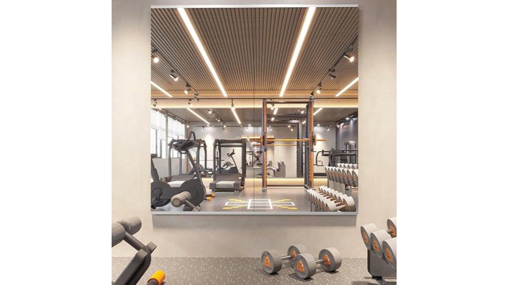 dual frameless gym mirrors