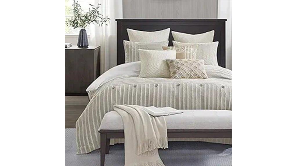 jacquard stripe king bed