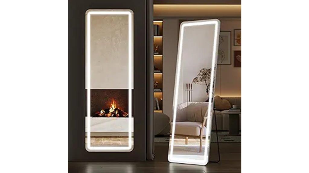 led lit full length mirror