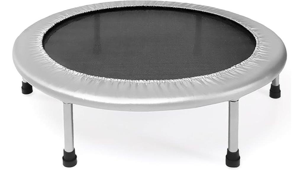 portable black trampoline with app