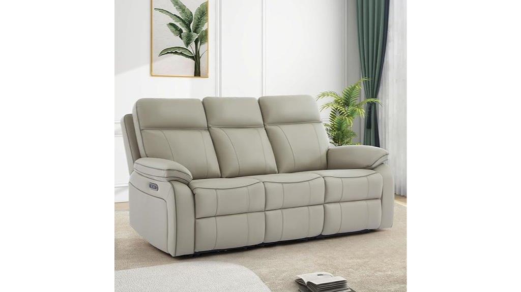 reclining sofa with table