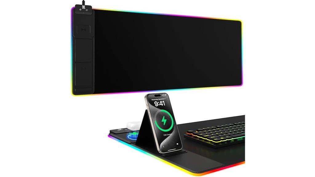 rgb wireless charging mousepad