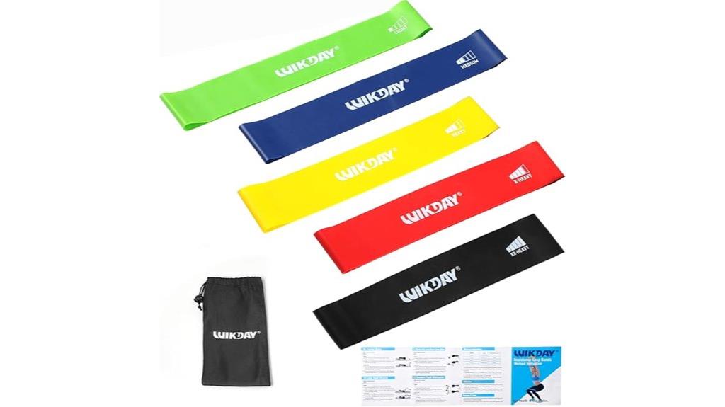 set of 5 exercise loop bands