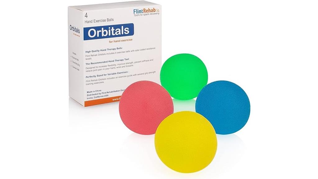 set of four hand exercise balls