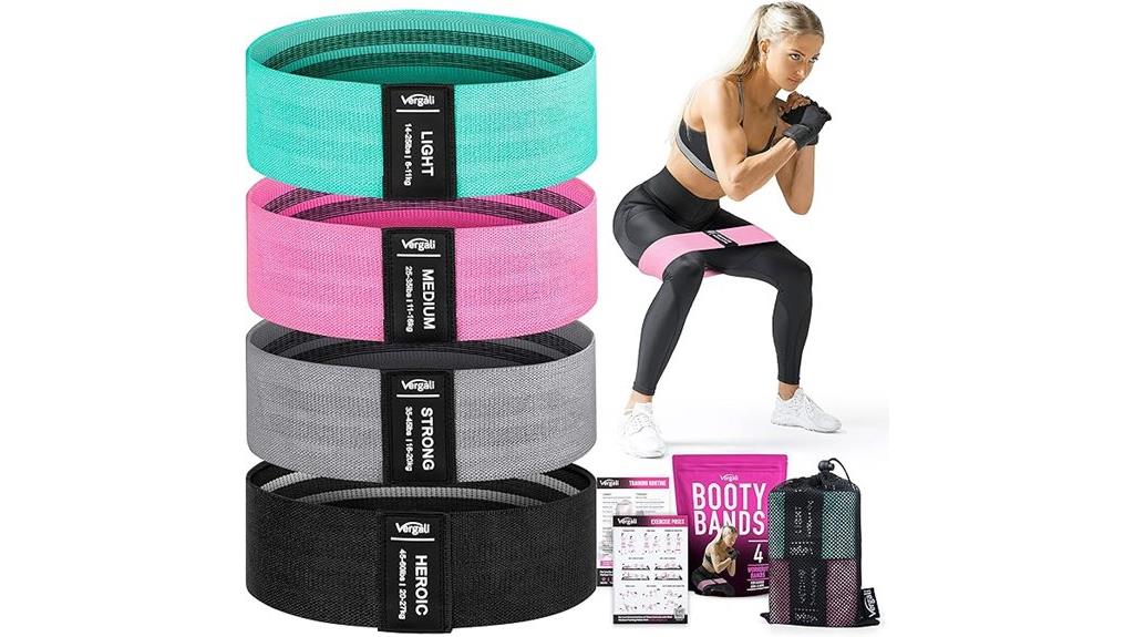 set of four resistance bands