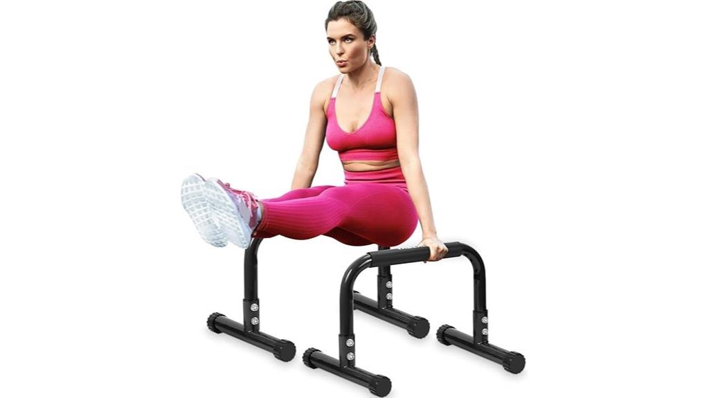 steel parallettes and dip bar