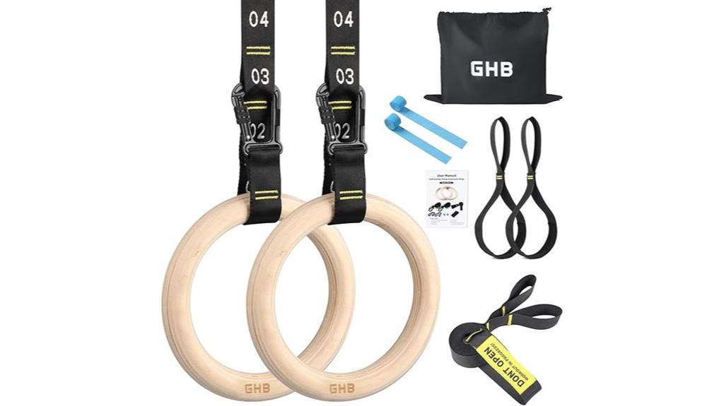 wooden gymnastic rings set