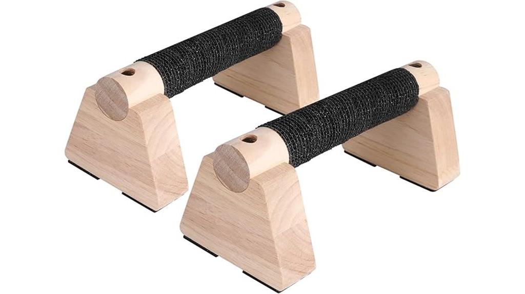 wooden parallettes for exercise