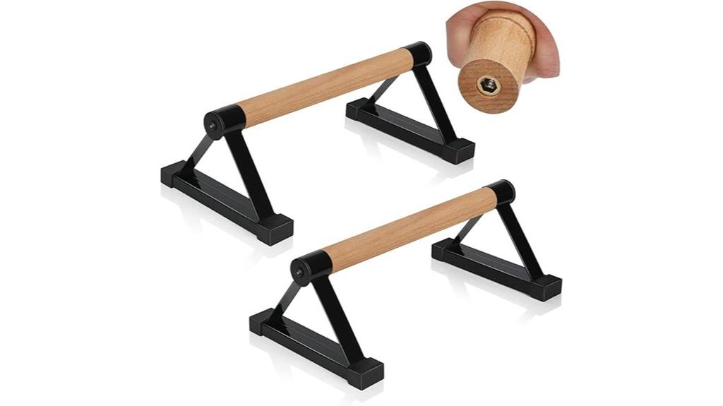 wooden parallettes for exercise