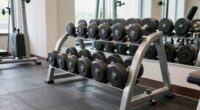 dumbbell racks promote safety