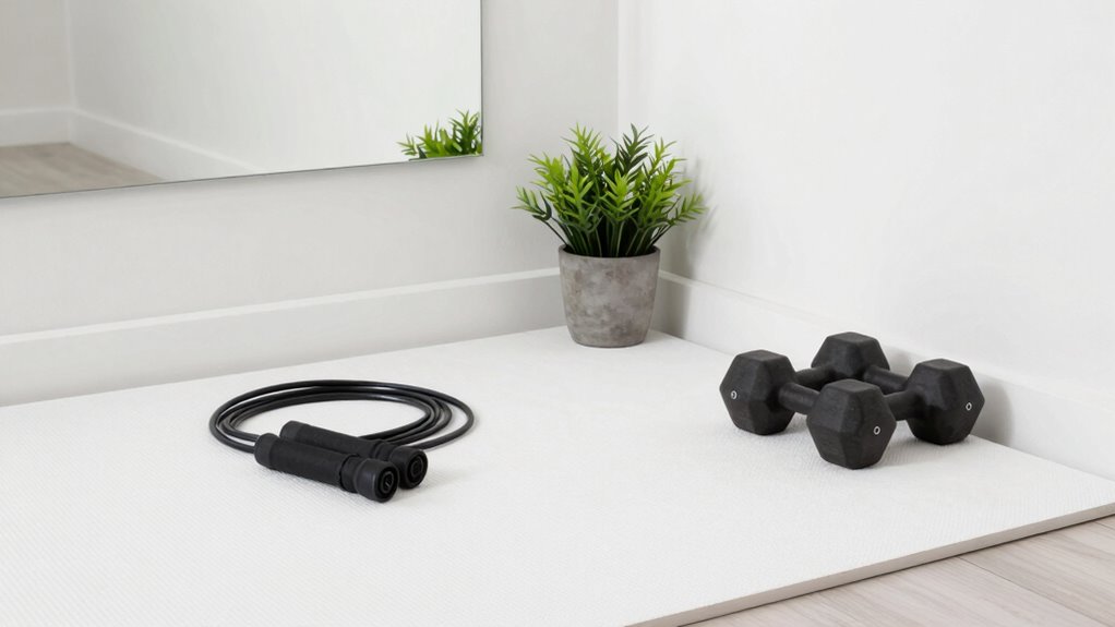 maintain tidy minimal workout space
