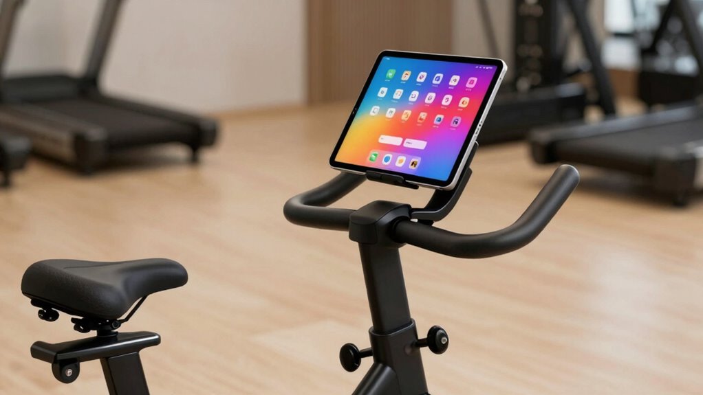 tablet holders on spin bikes